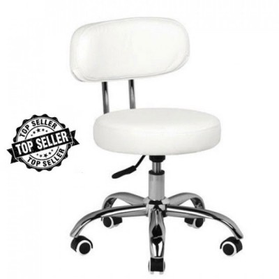 Professional pedicure & cosmetics stool white - 0119727