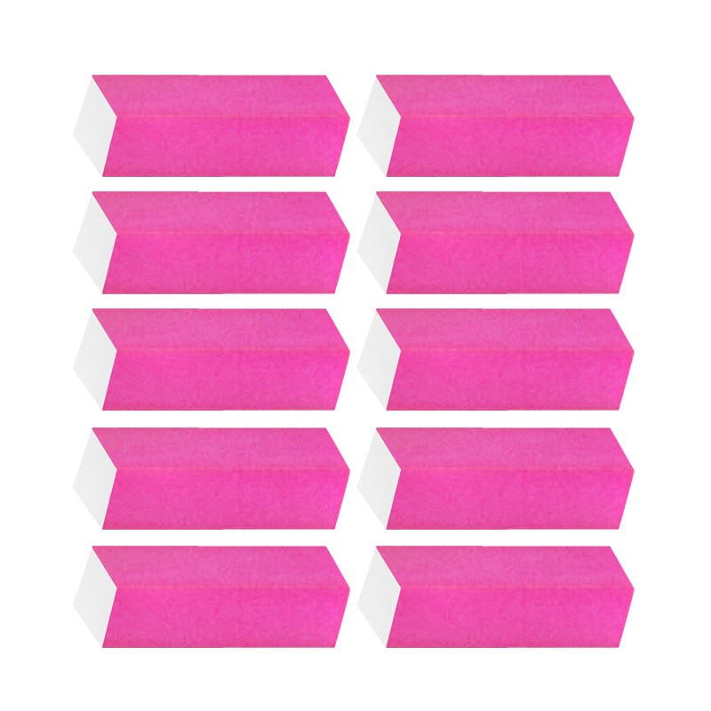 Buffer polishing block in pink and white 320 Grit 10pcs - 0123347 NAIL FILES-BUFFER