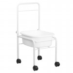 Professional wheeled Pedicure Assistant with basin White - 0126397 FOOTSTOOLS-HELPERS