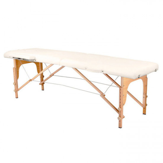 Folding Wooden Massage Bed 2 Seat Comfort Cream  - 0126964 STANDARD BEDS - PORTABLE BEDS