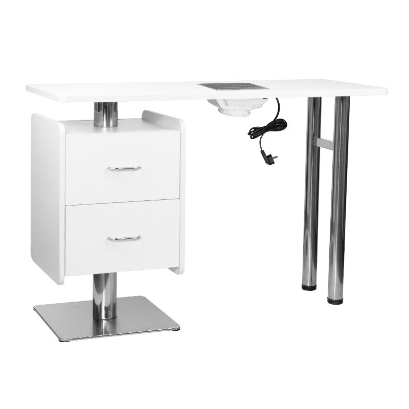 Lux  Manicure table with built-in nail dust collector white - 0128014 MANICURE TROLLEY CARTS-TABLES