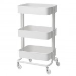 Metallic wheeled cosmetic assistant white - 0128333 HELPING CABINETS