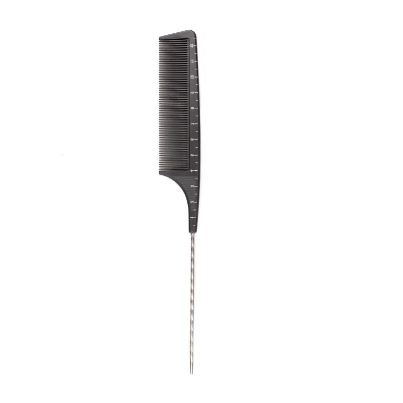 Carbon antistatic comb with metal handle F-12 - 0133294 COMBS