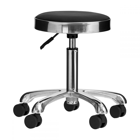 Nordic Style Luxury Silver Beauty Stool Black - 0137110 STOOLS WITHOUT BACK
