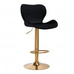 Bar stool velvet QS-B15 Black - 0141185 MAKE-UP FURNITURE