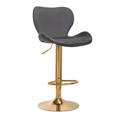 Bar stool velvet QS-B15 Gray - 0141186