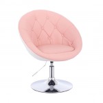 Vanity Chair Impressive Silver Base Pink Color - 5400161 AESTHETIC STOOLS