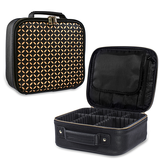 Professional nail drill case Leather cut technology black - 5866147 MAKE UP - MANICURE - HAIRDRESSING CASES