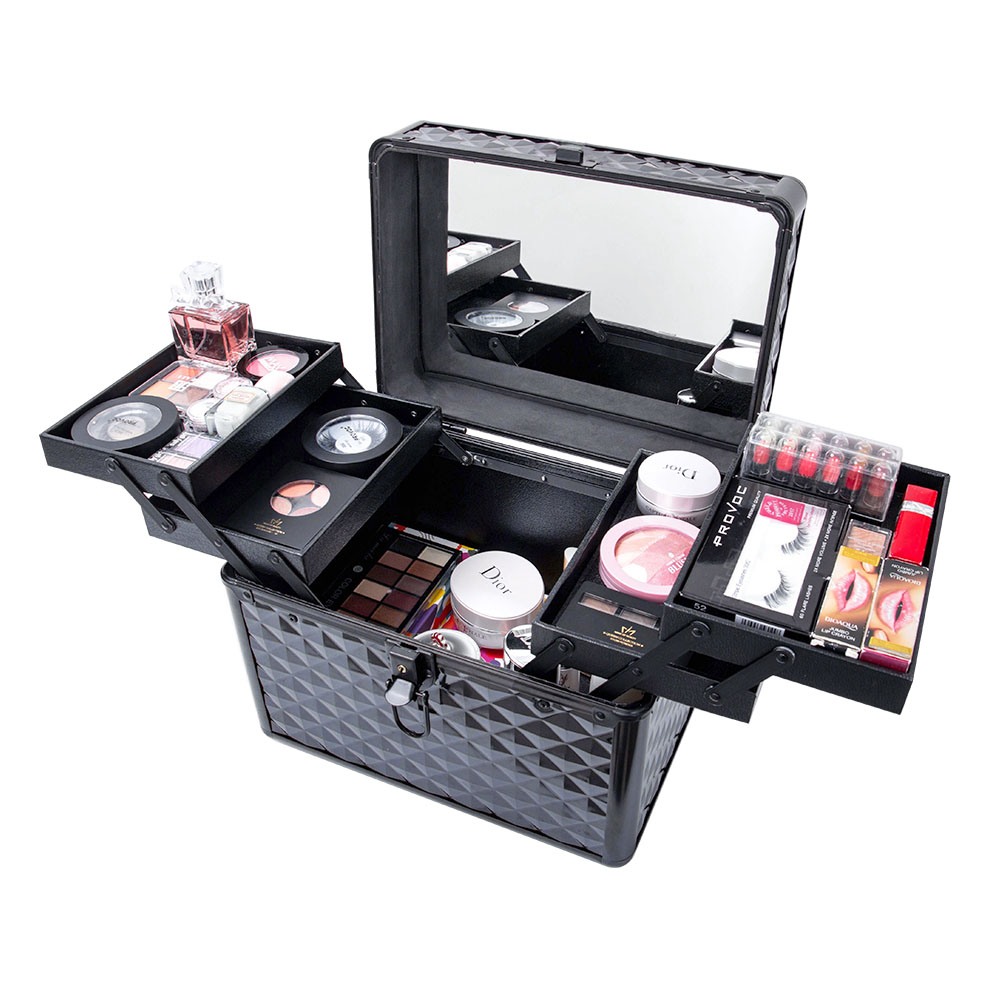  Metal beauty case with mirror Black-5866150 MAKE UP - MANICURE - HAIRDRESSING CASES