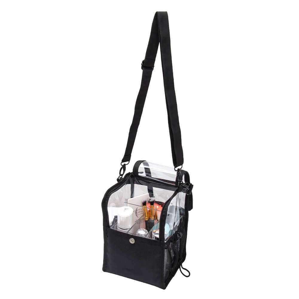Beauty Bag Medium Size Clear Black With Shoulder Strap -5866163 MAKE UP - MANICURE - HAIRDRESSING CASES