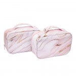 Beauty Case PU Leather Marble Pink  22,5*14*7,5cm -5866182 MAKE UP - MANICURE - HAIRDRESSING CASES