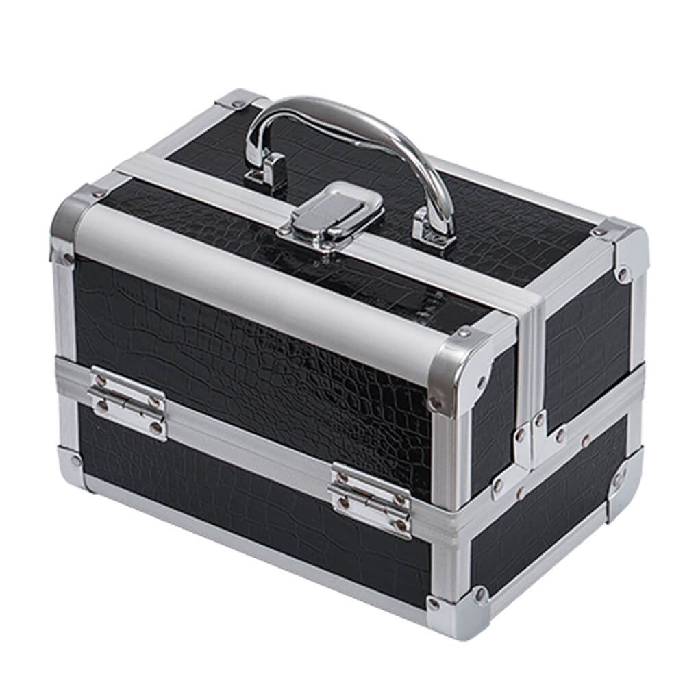 Metal beauty case Pu Leather Black-5866149 MAKE UP - MANICURE - HAIRDRESSING CASES