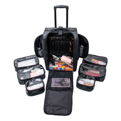 Rolling beauty suitcase Leather Black-5866160