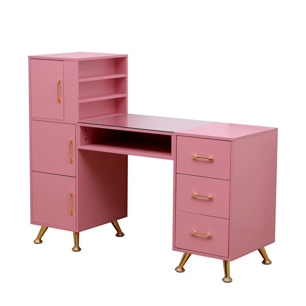 Best Seller work desk Pink Gold-6961044 MANICURE TROLLEY CARTS-TABLES