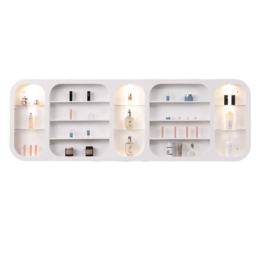 Full Set Storage wall racks with led lighting White 3pcs-6940408 Free Shipping