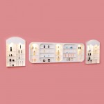 Full Set Storage wall racks with led lighting White 3pcs-6940408 Free Shipping