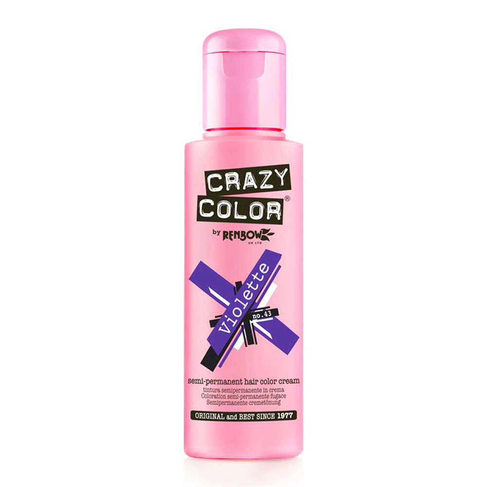 Crazy Color Semi Permanent Hair Color Cream Violette 100ml - 9002233 CRAZY COLORS