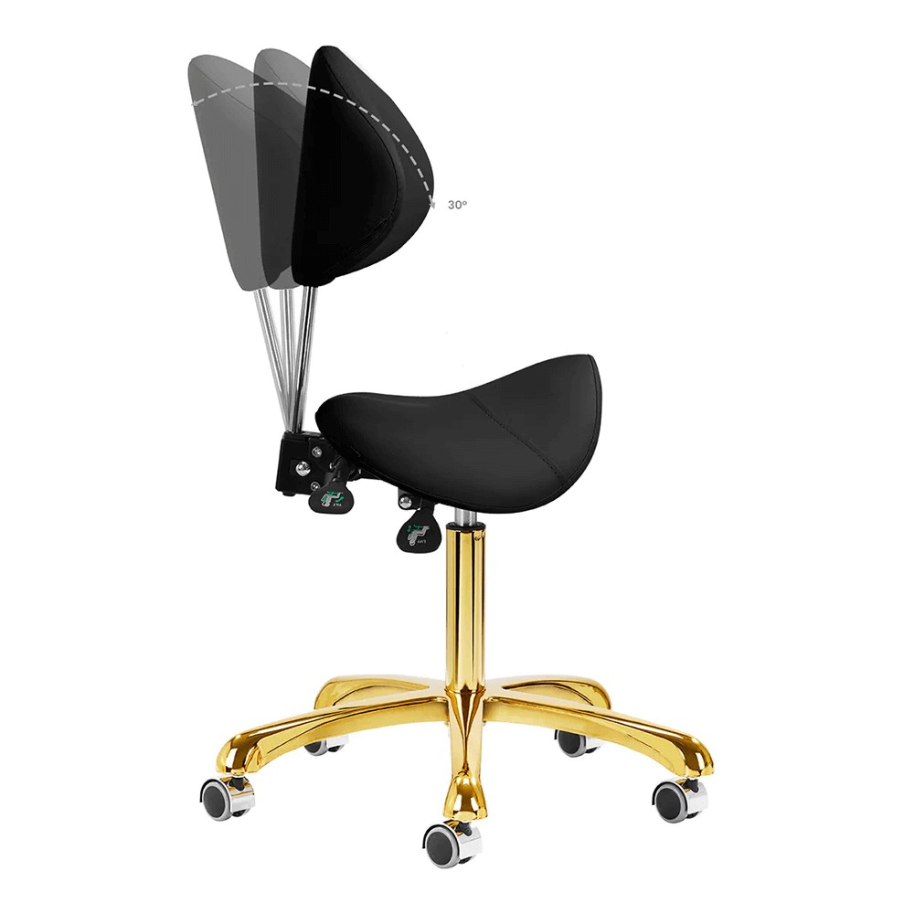 Professional manicure stool gold black-0147848 КОЗМЕТИЧНИ ТАБУРЕТКИ