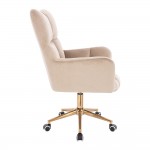 Lounge Chair Gold Velvet Light Brown-5400342 AESTHETIC STOOLS