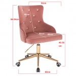 Vanity chair Velvet Gold Pink Color-5400228 AESTHETIC STOOLS