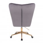 Lounge Chair Gold Velvet Dark Grey-5400361 AESTHETIC STOOLS