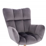 Lounge Chair Gold Velvet Dark Grey-5400361 AESTHETIC STOOLS