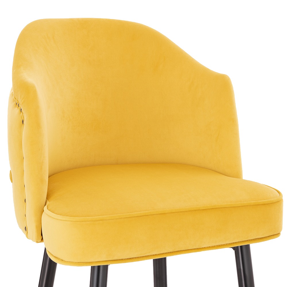 Luxury Bar stool Velvet Yellow Gold - 5450114 