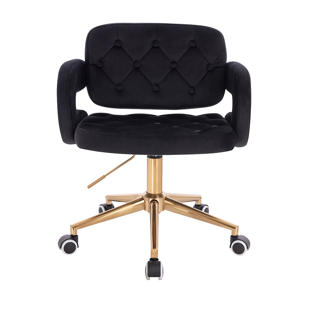 Vanity Chair Νarcissus Velvet Black Gold-5400288