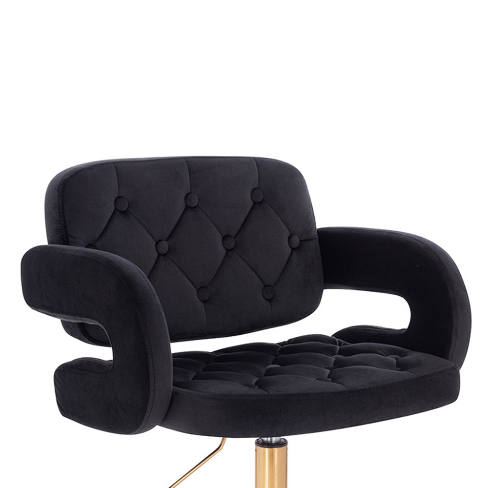 Vanity Chair Νarcissus Velvet Black Gold-5400288