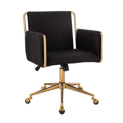  Premium work & beauty chair Gold Black Linen-5400336