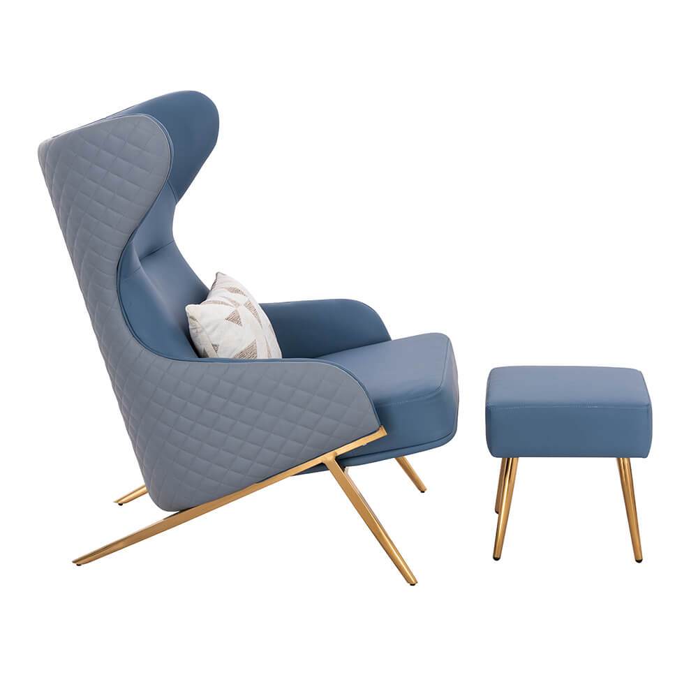 Lounge Chair and relax stool Grey Blue-5470116 NORDIC STYLE COLLECTION