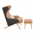 Lounge Chair and relax stool Brown Beige-5470117 КОЛЕКЦИЯ NORDIC STYLE 