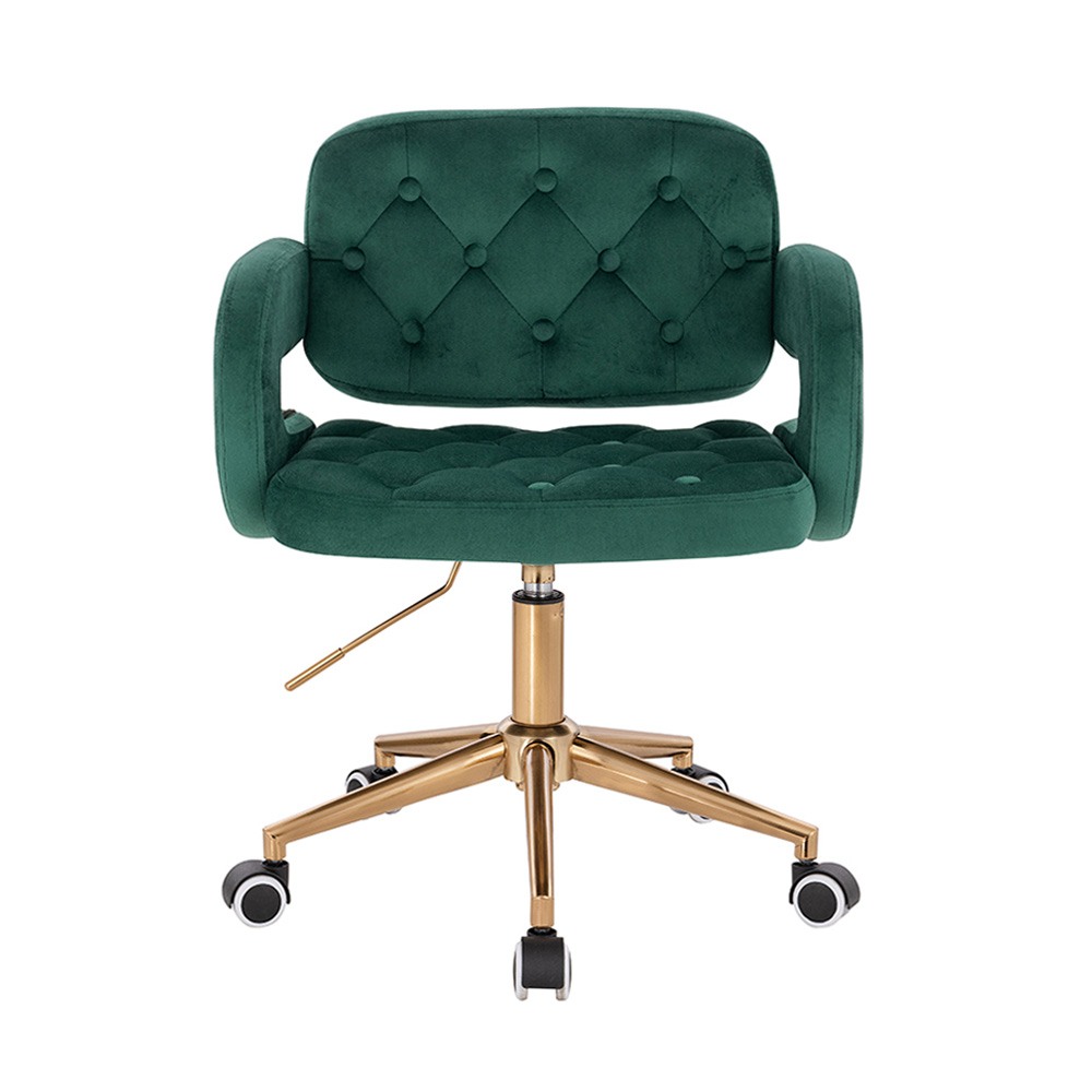 Vanity Chair Νarcissus Velvet Green Gold-5400291