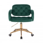 Vanity Chair Νarcissus Velvet Green Gold-5400291