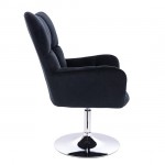 Lounge Chair Silver Base Velvet Black - 5400189 AESTHETIC STOOLS