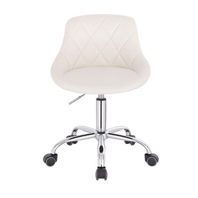 Professional pedicure & cosmetic stool Pu Leather White - 5410123