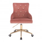 Vanity chair Velvet Gold Pink Color-5400228 AESTHETIC STOOLS