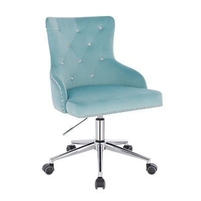 Vanity chair Velvet with Crystals Mint Blue Color - 5400226