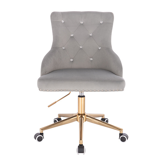 Vanity chair Velvet Gold Grey Color-5400229 AESTHETIC STOOLS