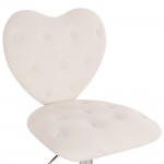 Stylish Chair Velvet Heart White-5400338 AESTHETIC STOOLS