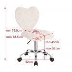 Stylish Chair Velvet Heart White-5400338 AESTHETIC STOOLS