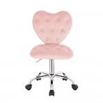 Stylish Chair Velvet Heart Light Pink-5400337 AESTHETIC STOOLS