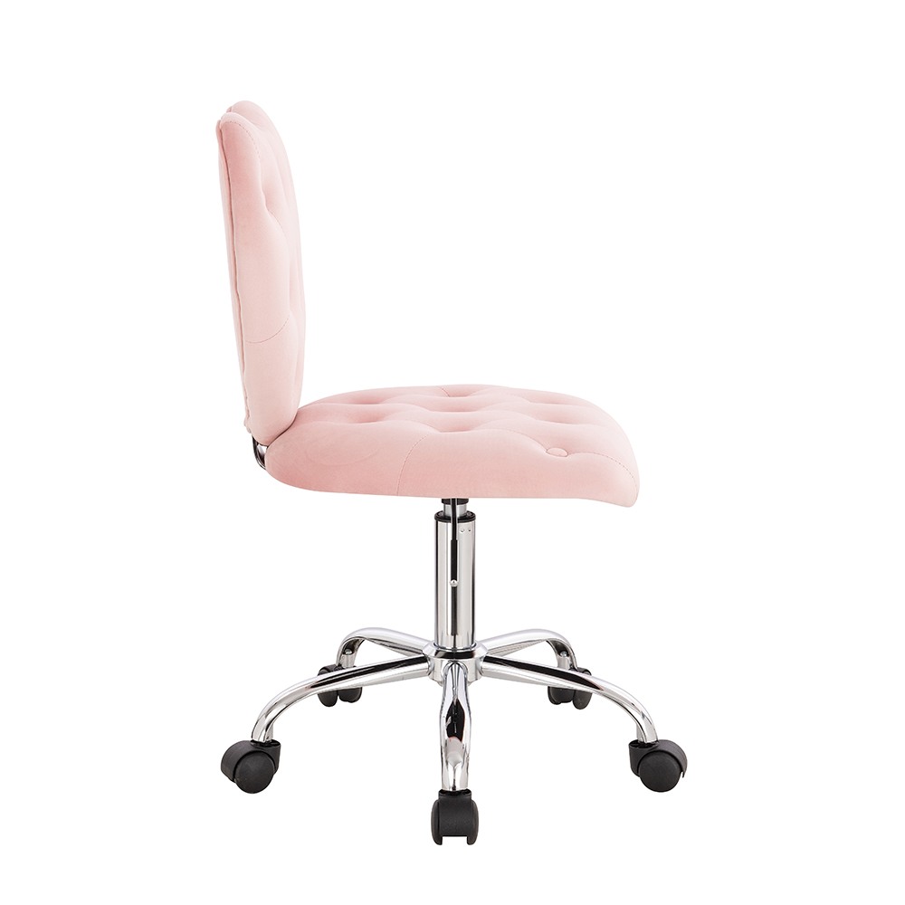 Stylish Chair Velvet Heart Light Pink-5400337 AESTHETIC STOOLS
