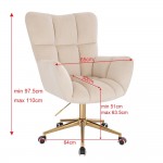 Lounge Chair Gold Velvet Beige-5400341 AESTHETIC STOOLS
