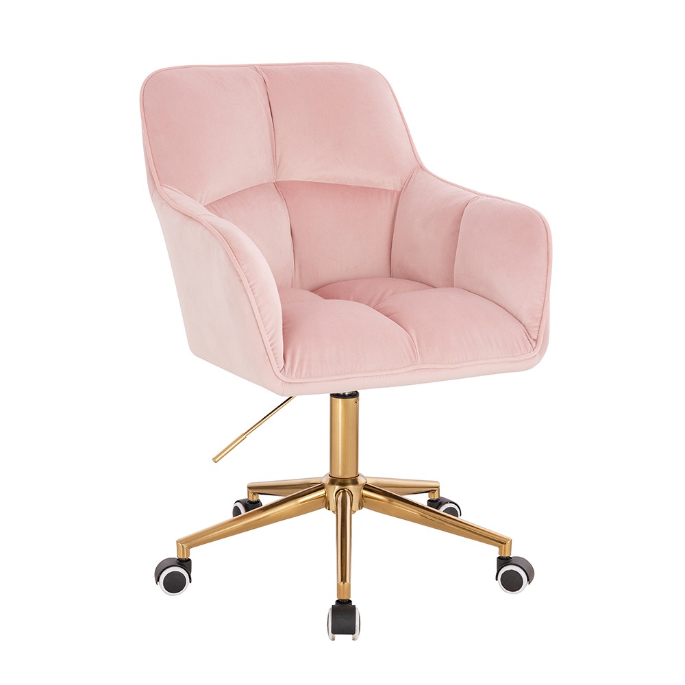 Stylish Chair Velvet Light Pink Gold-5400332 AESTHETIC STOOLS