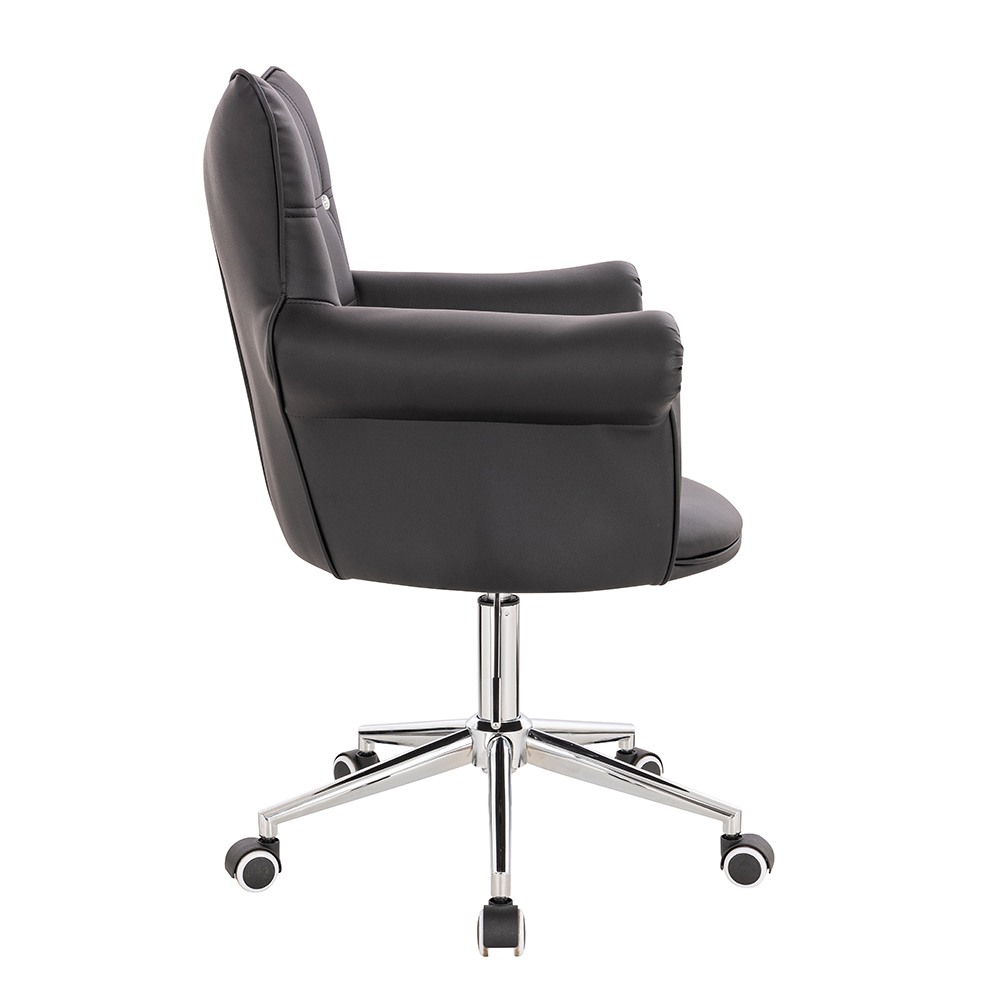 Stylish Chair Pu Black Silver-5400326 AESTHETIC STOOLS
