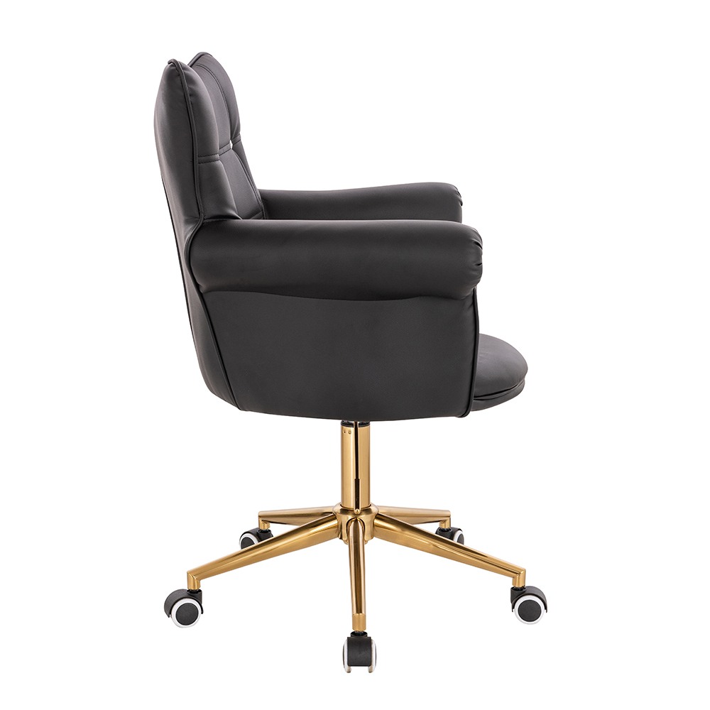 Stylish Chair Pu Black Gold-5400328 AESTHETIC STOOLS