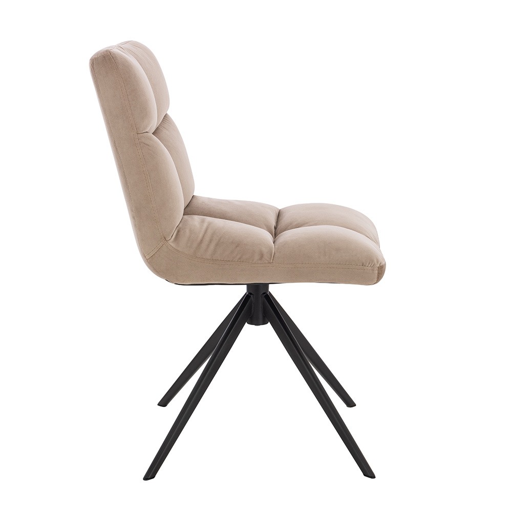  Beauty Chair Velvet Light Brown with rotation-5470243