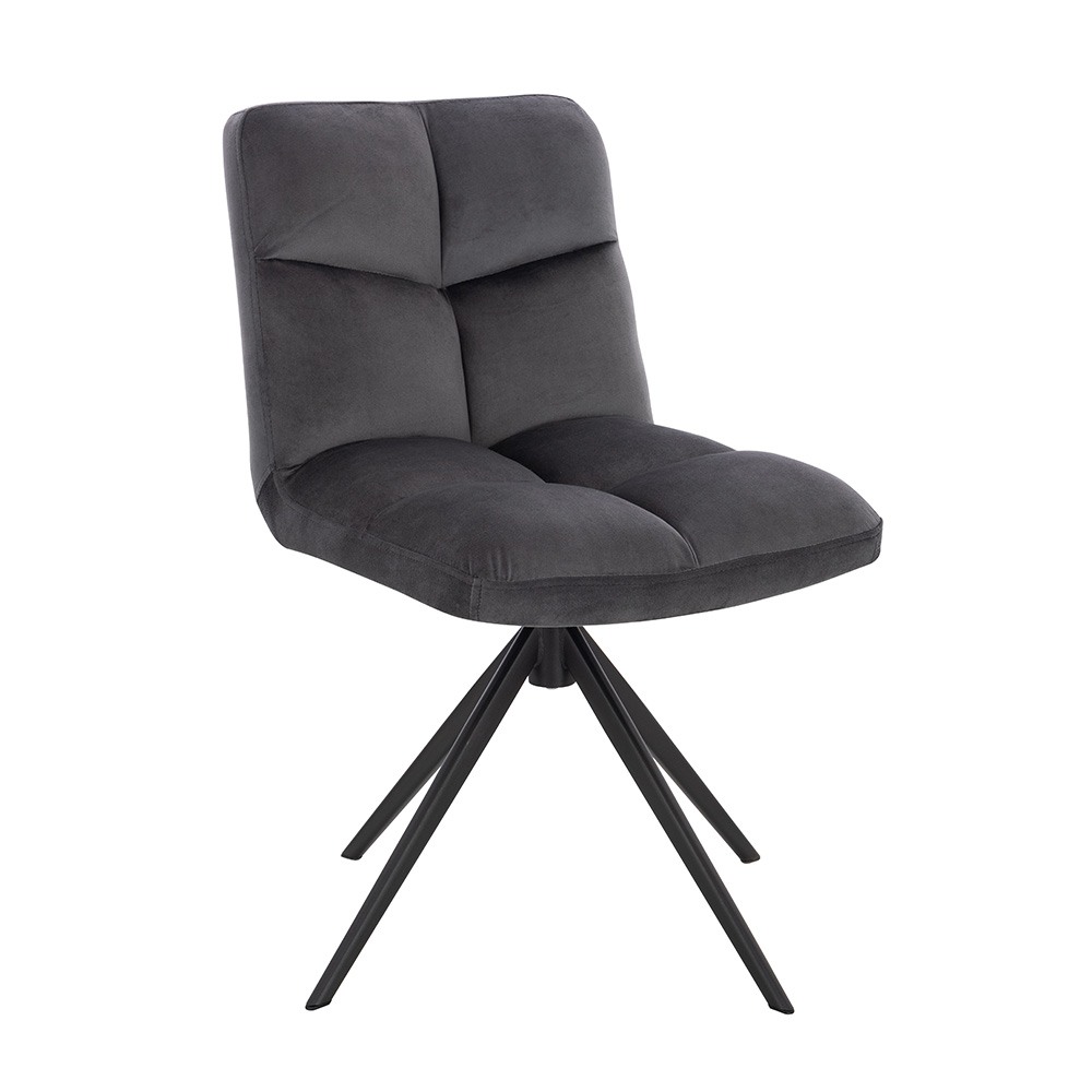  Beauty Chair Velvet Dark Gray with rotation-5470240