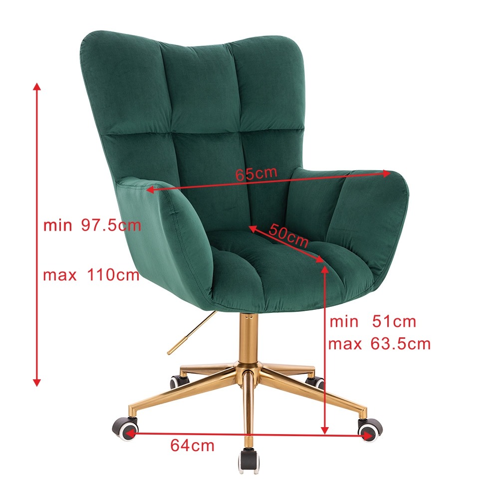 Lounge Chair Gold Velvet Green-5400390